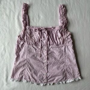 Victoria Secret PINK light Pink frilly lace top